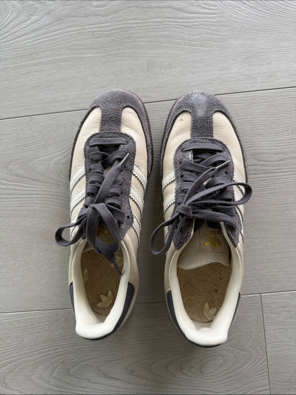 adidas Men's Gray and Cream Suede Retro Sneakers